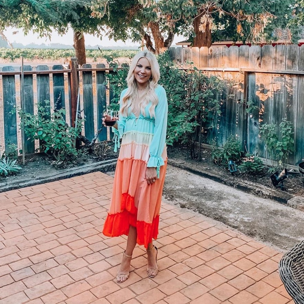 Colorful midi dress